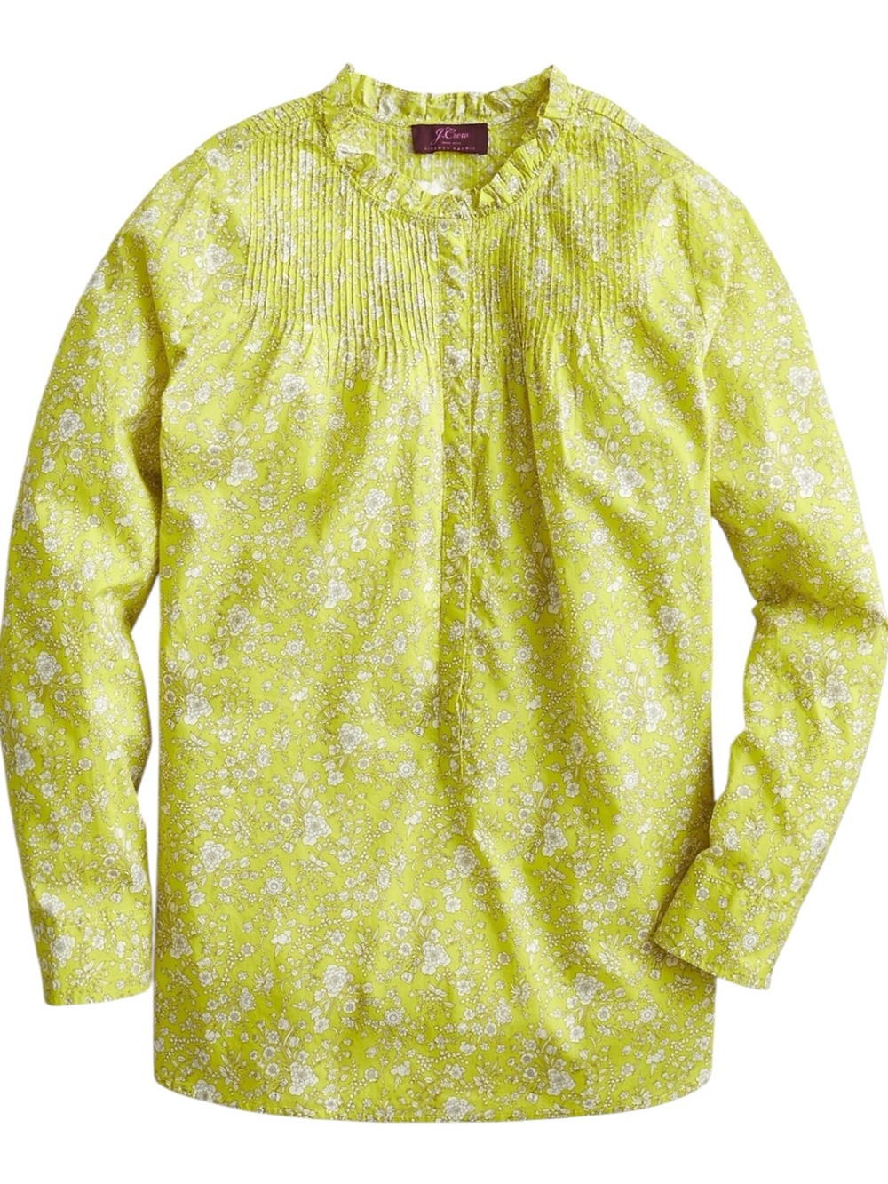 J Crew Liberty Summer Blooms Popover Shirt Poplin Floral blouse size  L